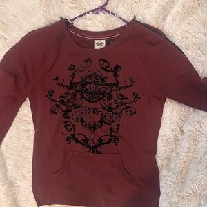 Harley-Davidson Maroon Sweatshirt with Black Design